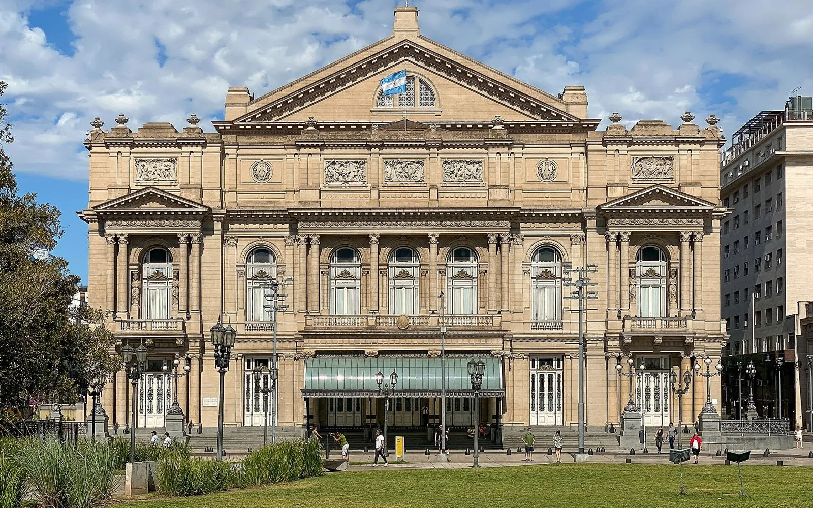 Teatro Colon opera house facade in Buenos Aires, Argentina