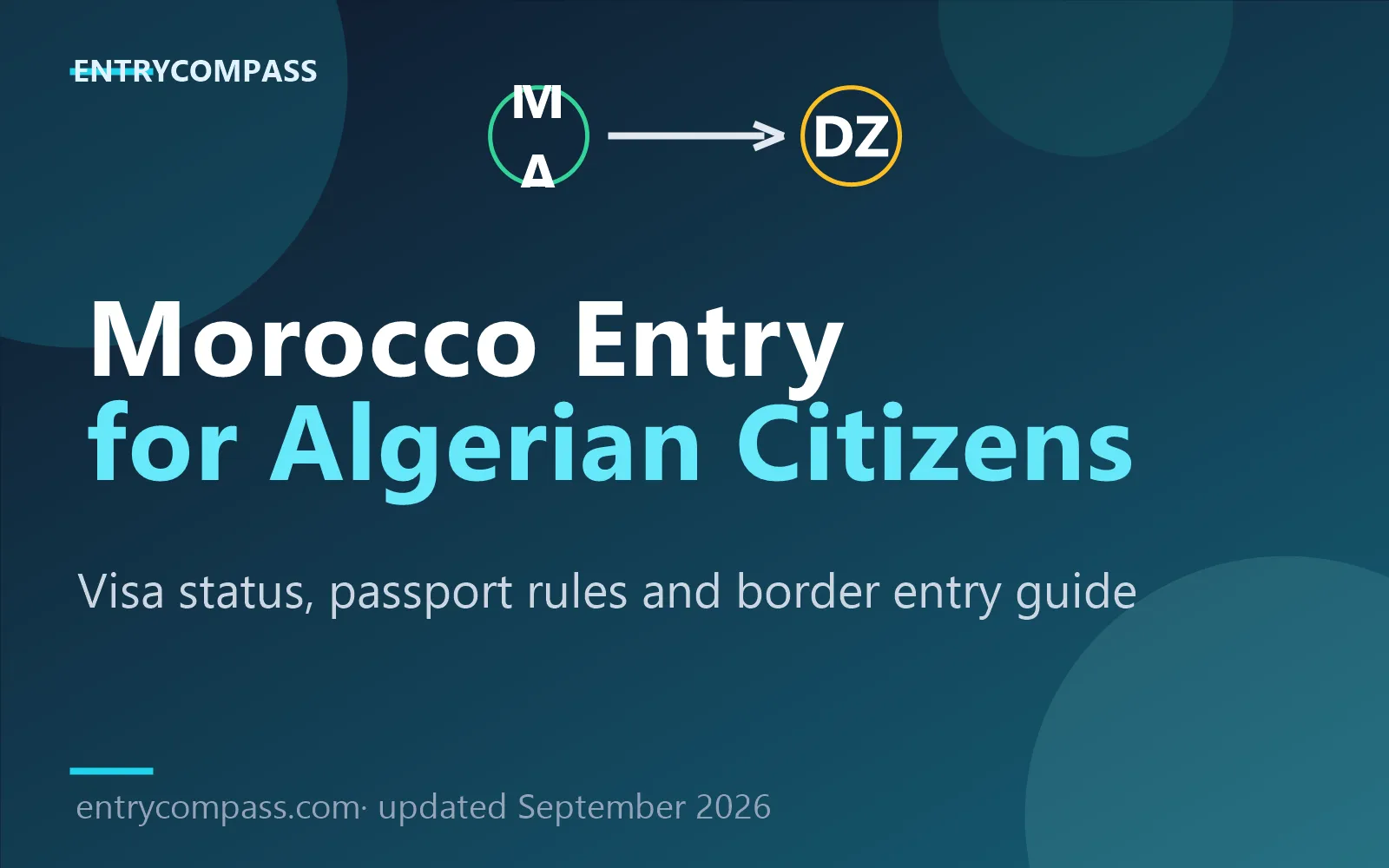 Morocco entry requirements for Algerian citizens: visa, passport and border rules