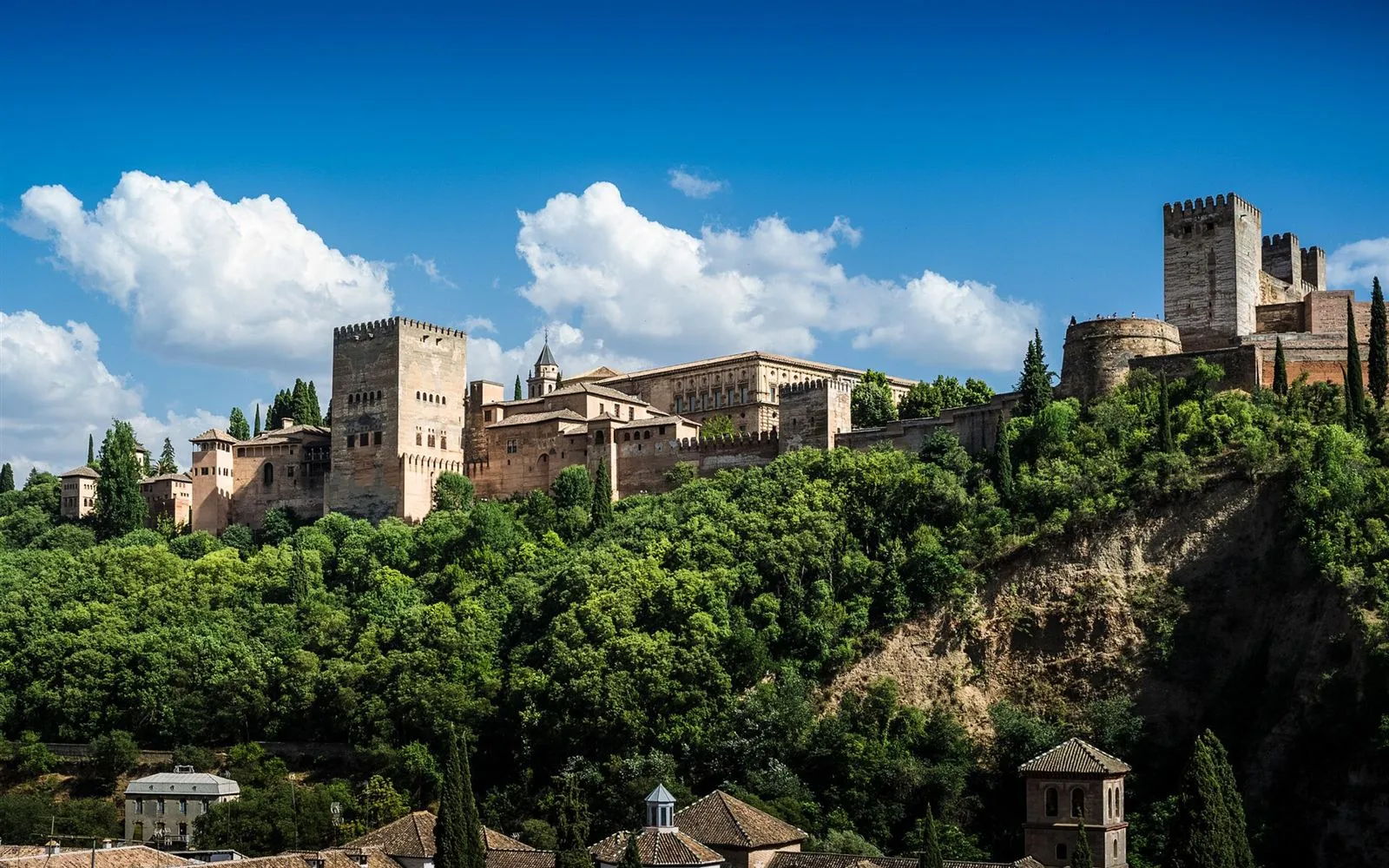 The Alhambra palace above the Albayzin quarter in Granada, Spain